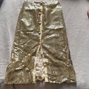 Valentino vintage Gold Sequin Pencil Skirt